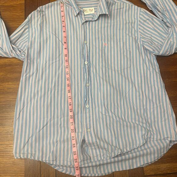 Aeropostale Vintage L Button Down Blue Stripe Long Sleeve Cotton Dress Shirt - Picture 6 of 9
